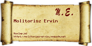 Molitorisz Ervin névjegykártya